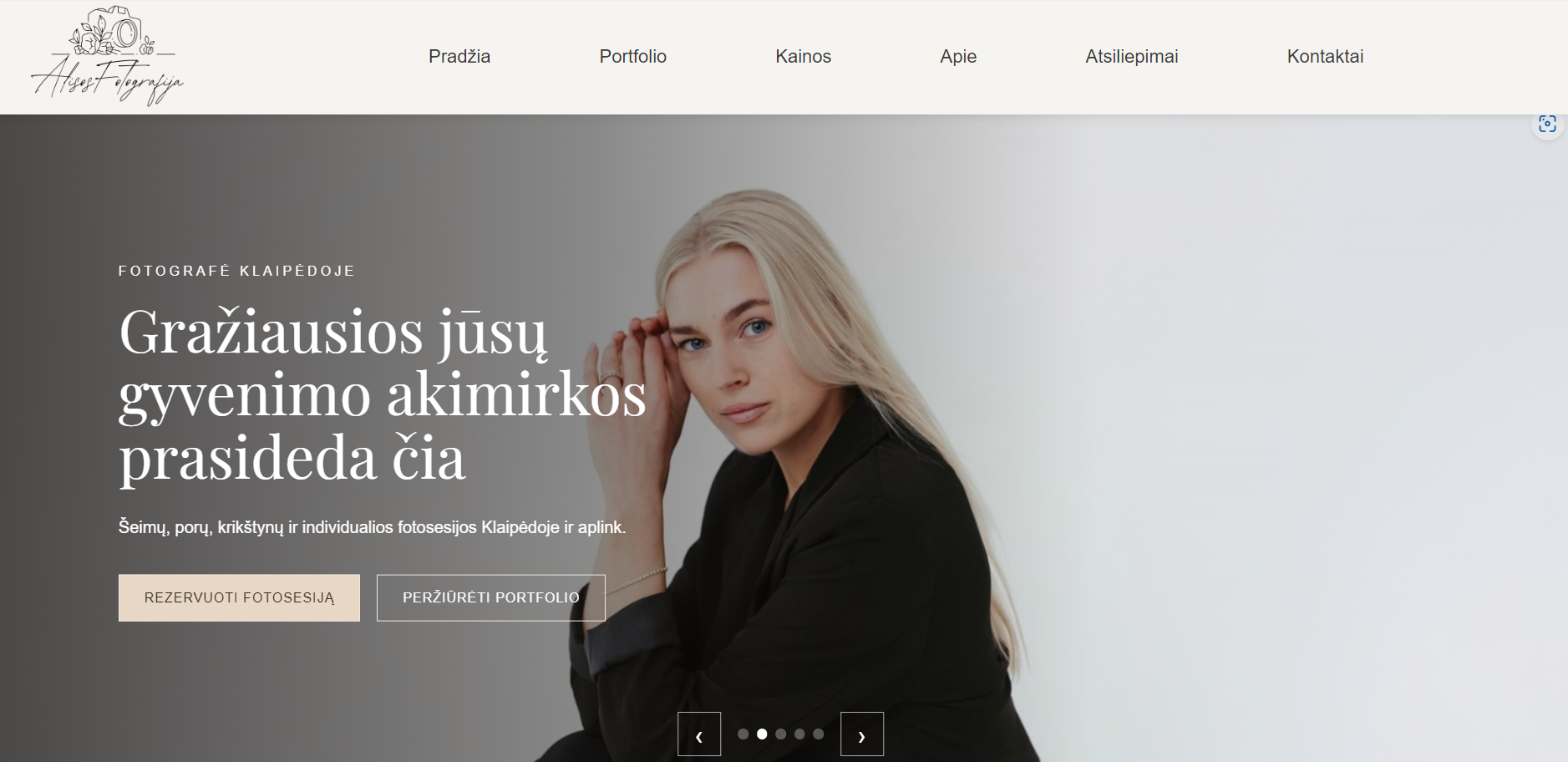 Alisos Fotografija responsive photography website by INTECH