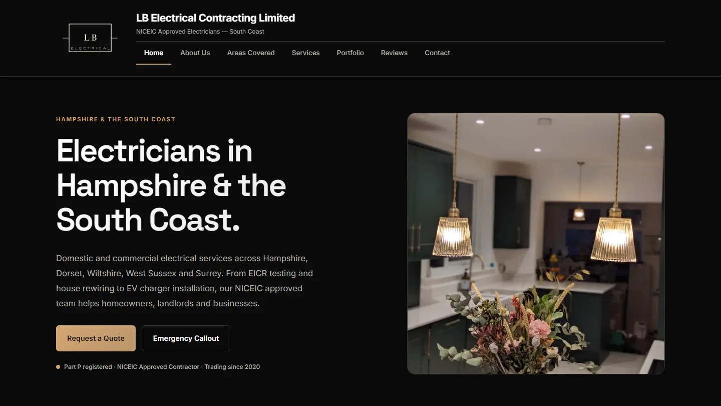 LB Electrical website preview
