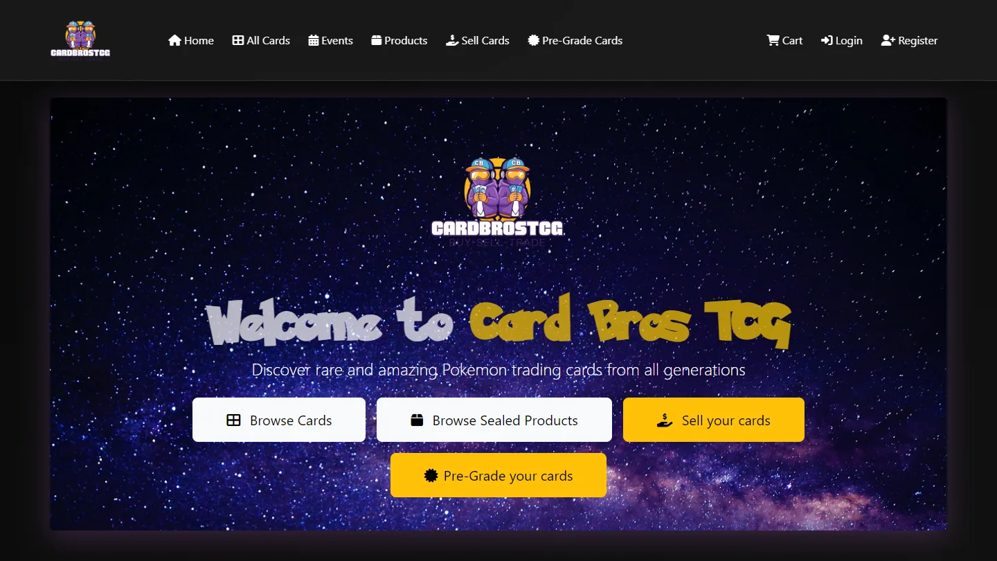 Card Bros TCG website preview